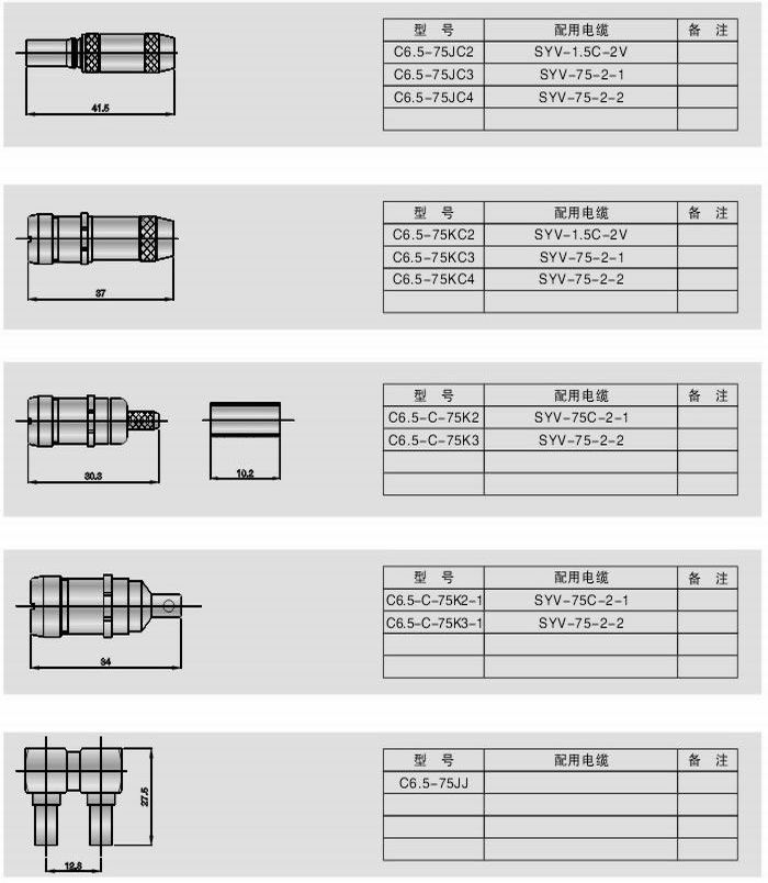 愛立信(6.5)型射頻同軸連接器 愛立信(6.5)型射頻同軸連接器